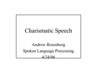 Charismatic Speech