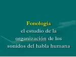 Fonología el estudio de la organización de los sonidos del habla humana