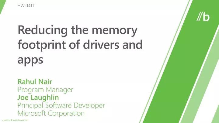 reducing the memory footprint of drivers and apps