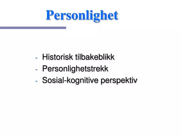 personlighet