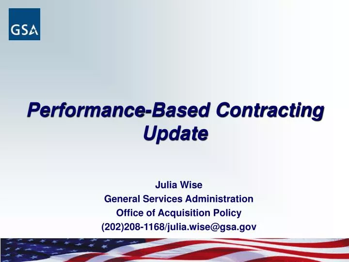 performance based contracting update