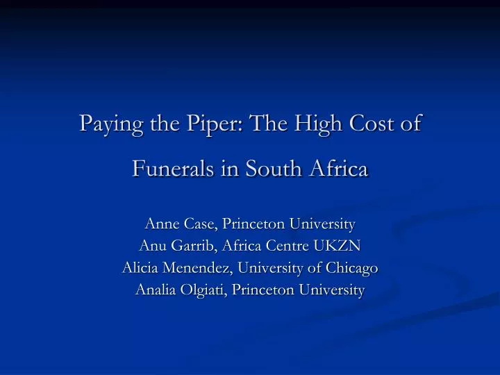 paying the piper the high cost of funerals in south africa