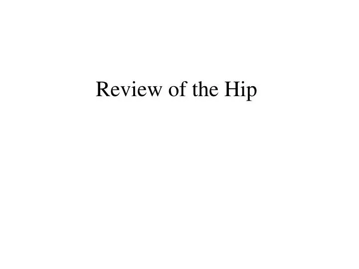 review of the hip