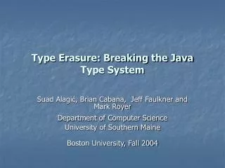 Type Erasure: Breaking the Java Type System