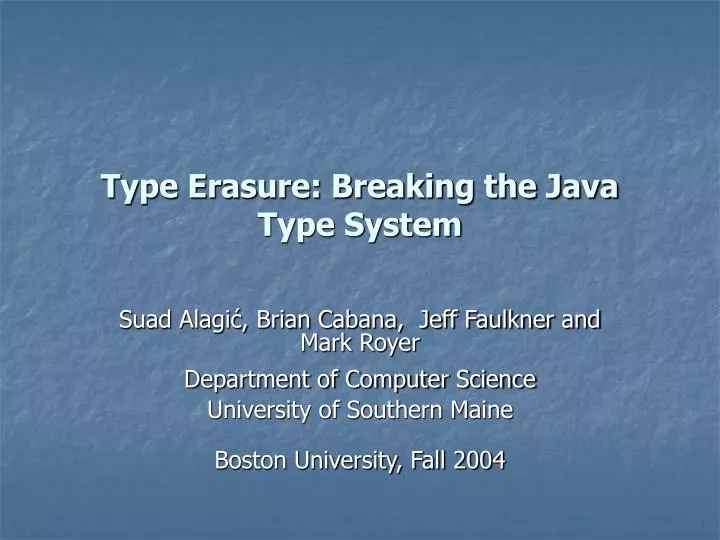 type erasure breaking the java type system