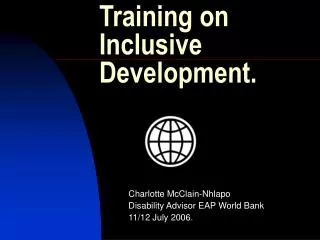 Training on Inclusive Development.