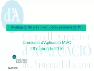 avaluaci de sis d educaci prim ria 2010