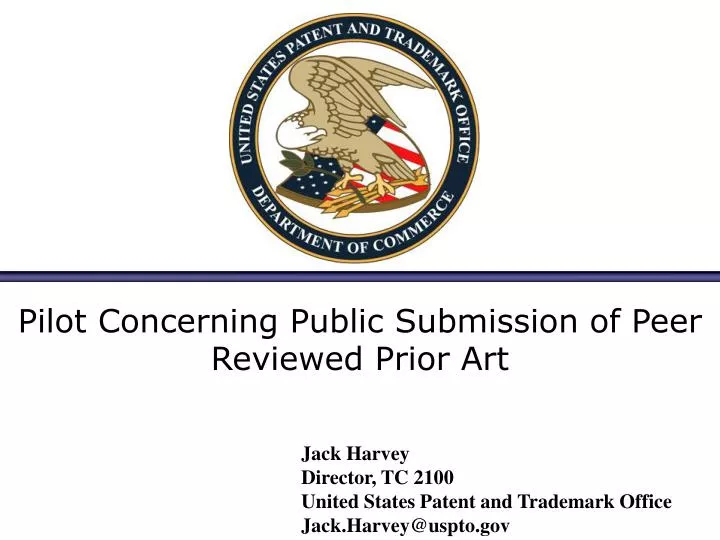 pilot concerning public submission of peer reviewed prior art