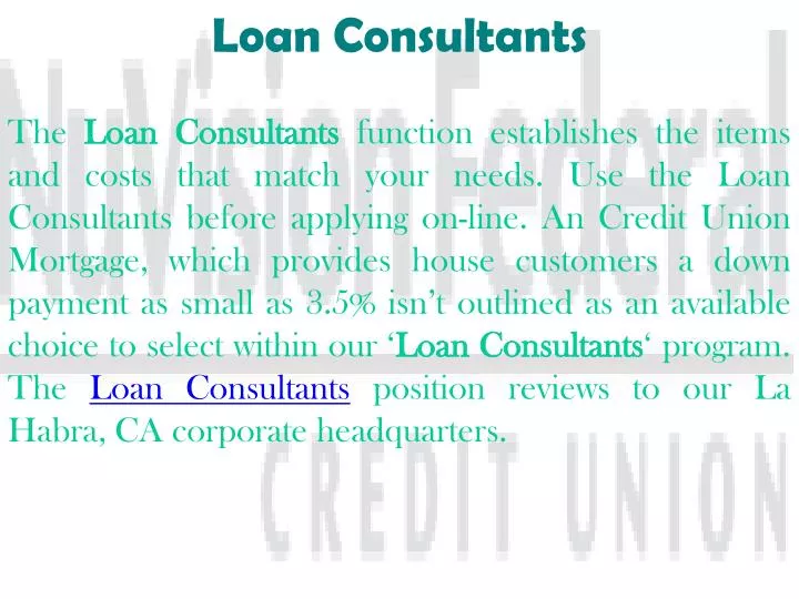 loan consultants