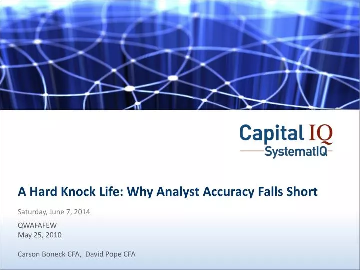 a hard knock life why analyst accuracy falls short