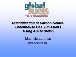 Quantification of Carbon-Neutral Greenhouse Gas Emissions Using ASTM D6866