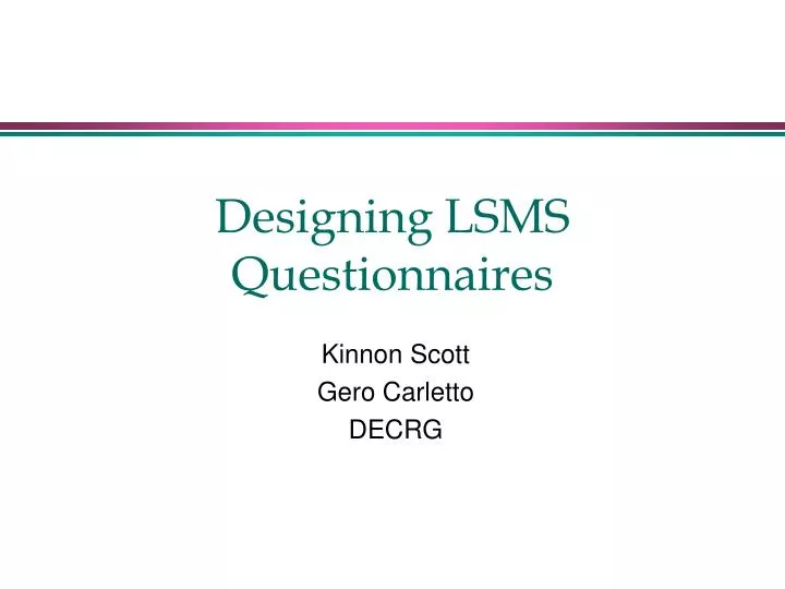 designing lsms questionnaires