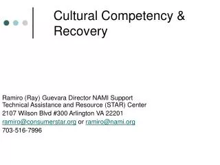 Cultural Competency &amp; Recovery