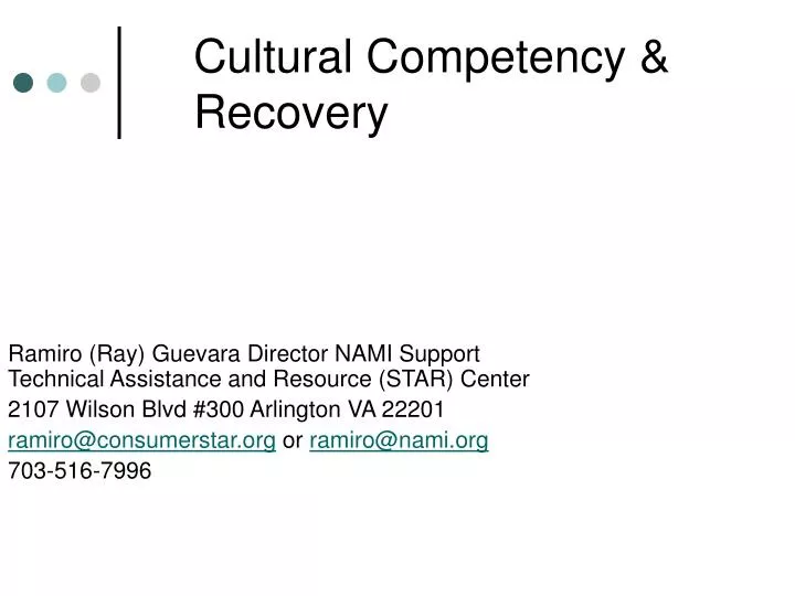 cultural competency recovery