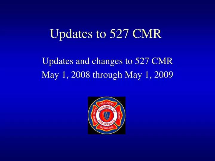 updates to 527 cmr
