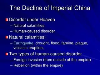 The Decline of Imperial China