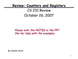 Review: Counters and Registers