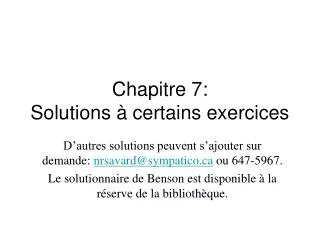 chapitre 7 solutions certains exercices