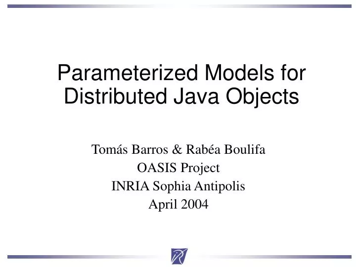 parameterized models for distributed java objects