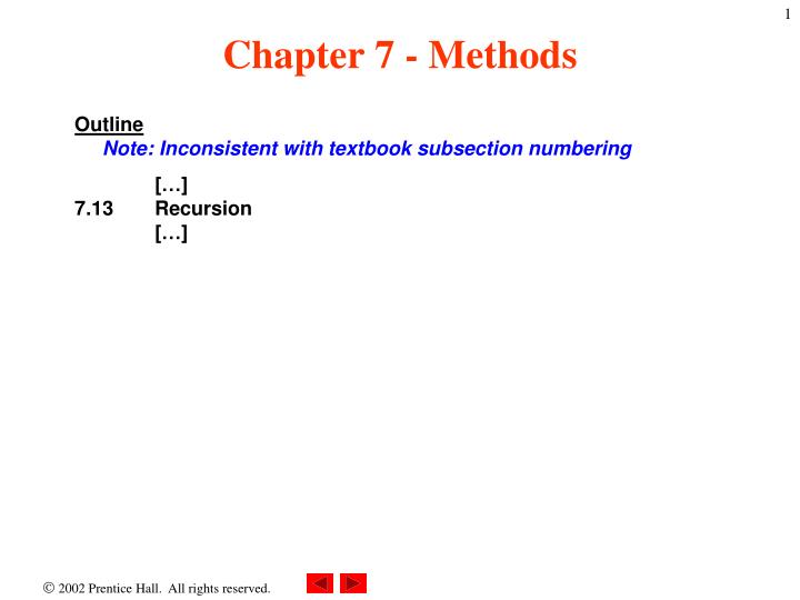 chapter 7 methods
