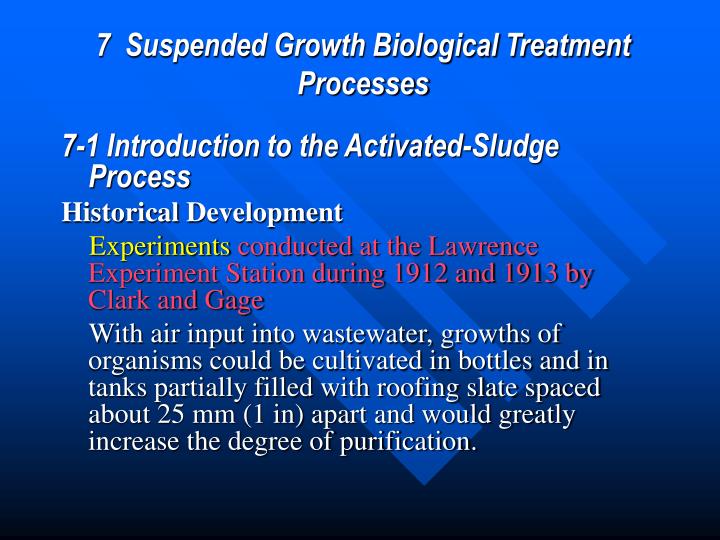 7 suspended growth biological treatment processes