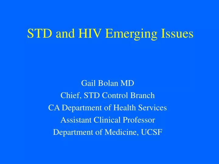 std and hiv emerging issues