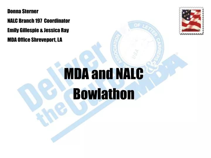 mda and nalc bowlathon