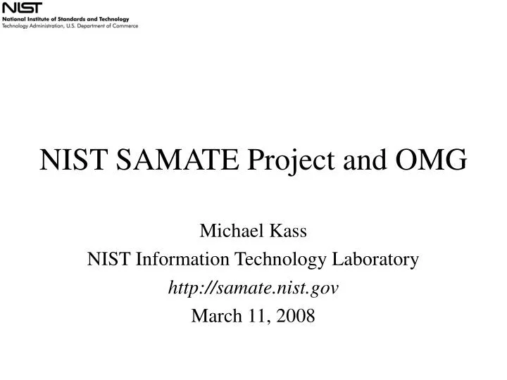 nist samate project and omg