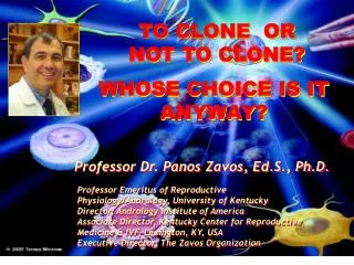 Professor Dr. Panos Zavos, Ed.S., Ph.D.