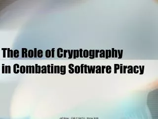 The Role of Cryptography