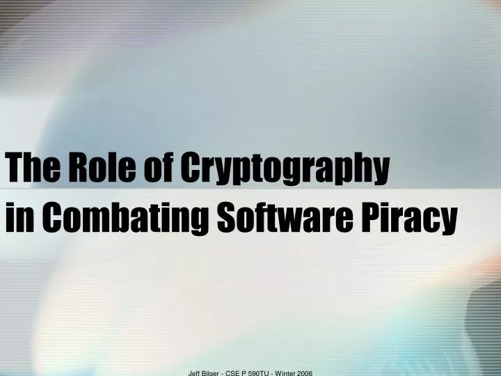 the role of cryptography