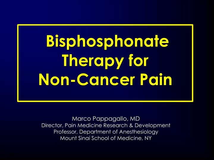 bisphosphonate therapy for non cancer pain