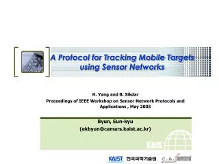 A Protocol for Tracking Mobile Targets using Sensor Networks