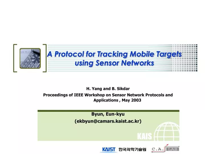 a protocol for tracking mobile targets using sensor networks