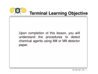 Terminal Learning Objective