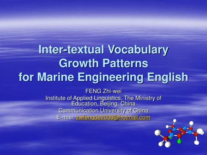 inter textual vocabulary growth patterns for marine engineering english