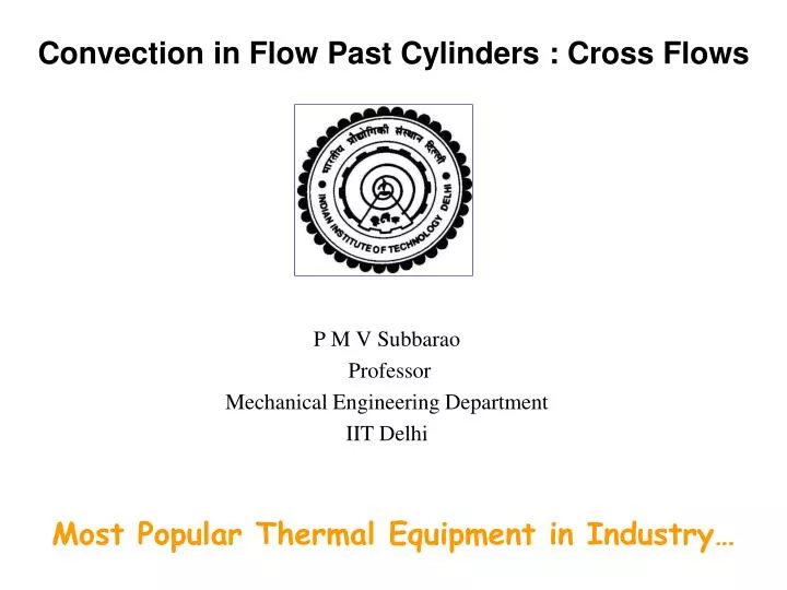 convection in flow past cylinders cross flows
