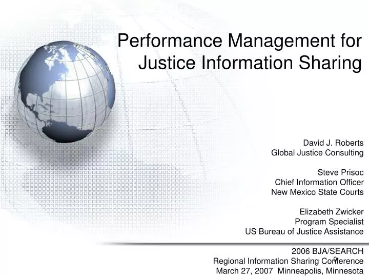 performance management for justice information sharing