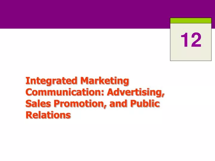 integrated marketing communication advertising sales promotion and public relations