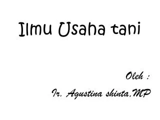ilmu usaha tani