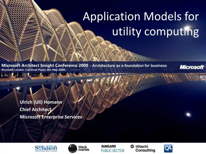 application models for utility computing