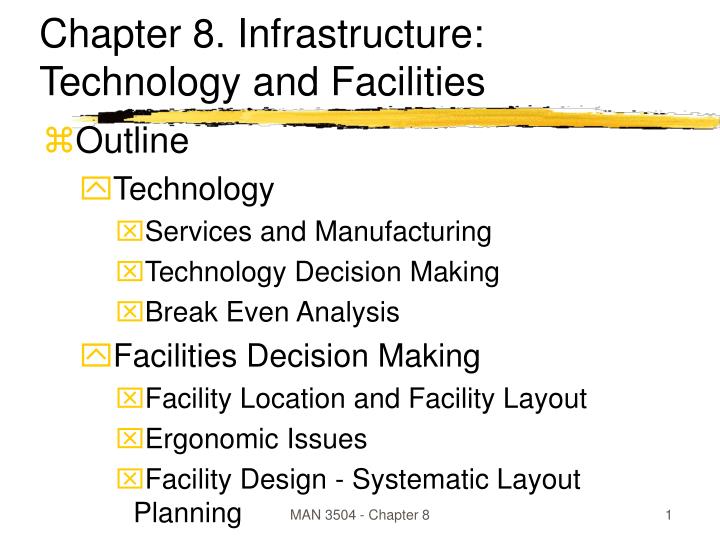 chapter 8 infrastructure technology and facilities