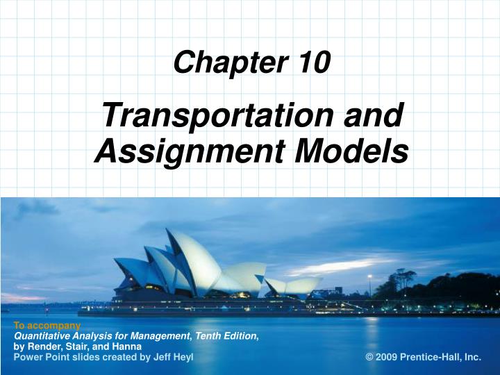 transportation and assignment models