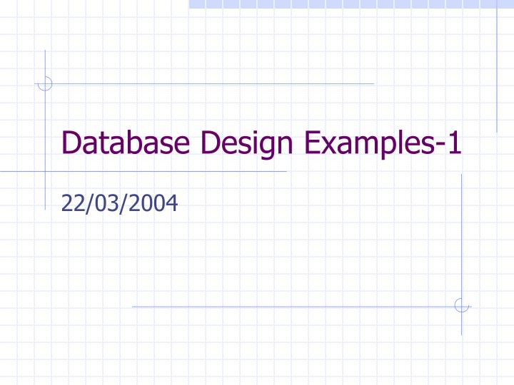 database design examples 1