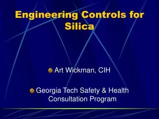 Engineering Controls for Silica