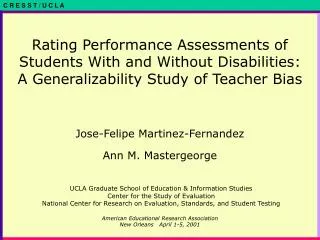 Rating Performance Assessments of Students With and Without Disabilities: A Generalizability Study of Teacher Bias