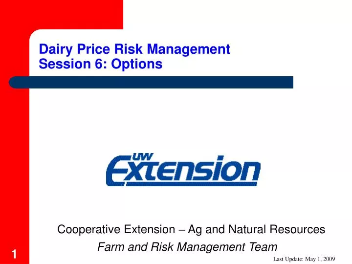 dairy price risk management session 6 options