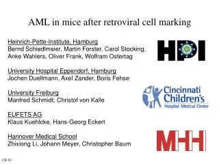 AML in mice after retroviral cell marking