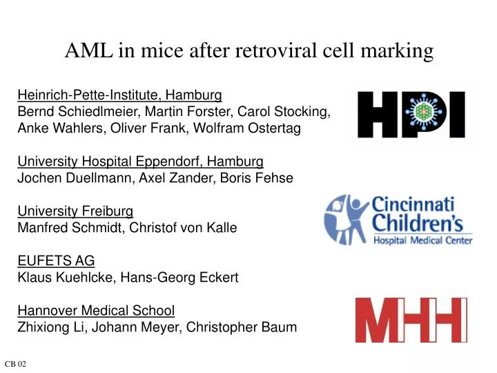 aml in mice after retroviral cell marking
