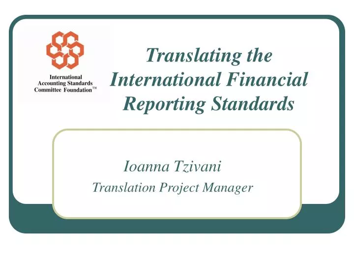 translating the international financial reporting standards